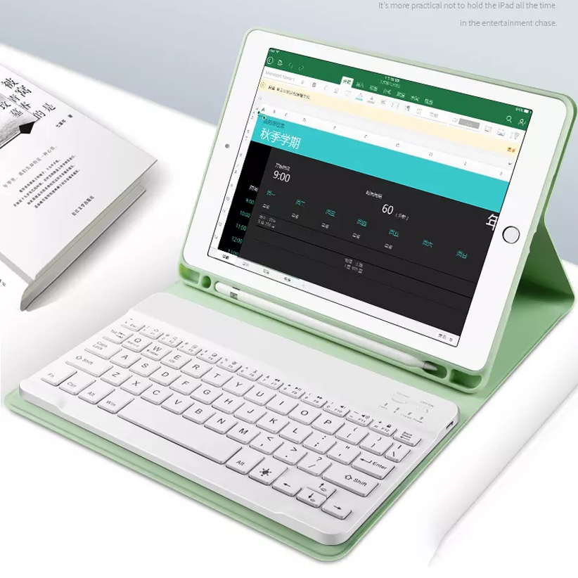 2024 New iPad Bluetooth Keyboard Case  with Pencil Holder,Detachable wireless iPad keybaord